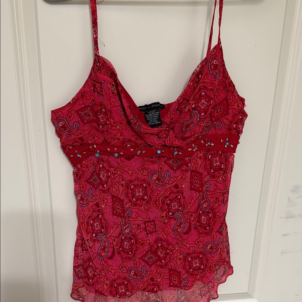 Vintage Y2Y faith top red women